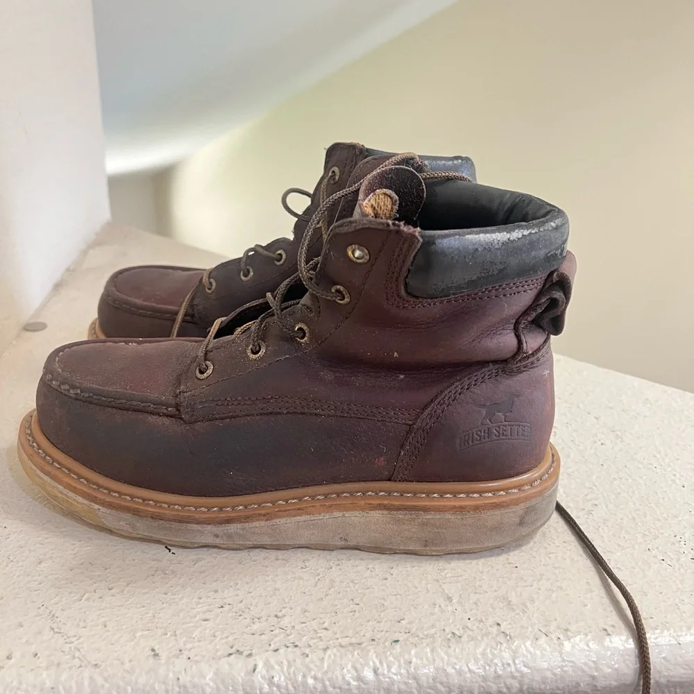 Irish Setter 83606 Ashby Brown Leather Soft Toe Work Boots Men’s 7 Construction